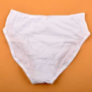 B393 Lovely Lace Trim Full Brief White L  
