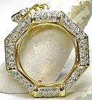 Vintage 14k Yellow Gold & Diamond $5 American coin Frame Old lib or 