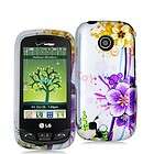Purple Flower Hard Case Cover Accessory for LG Cosmos Touch VN270