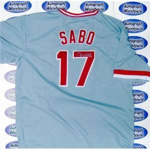 Chris Sabo Autographed/Hand Signed Cincinnati Reds Jersey (Size XL 