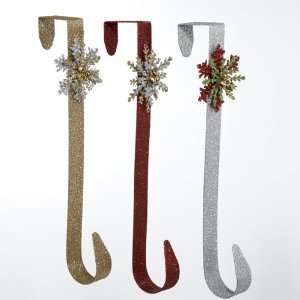  Club Pack of 18 Tin Glitter Christmas Wreath Hangers with 