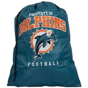  Miami Dolphins Aqua Drawstring Laundry Bag: Sports 