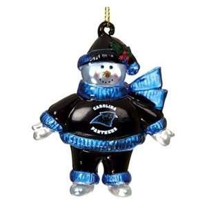   Carolina Panthers 2 3/4 Crystal Snowman Ornament