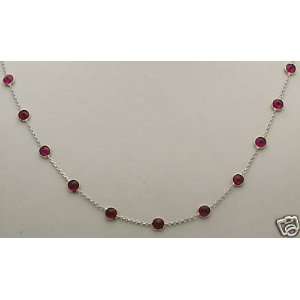  14K White Gold Ruby Necklace 18 New: Everything Else