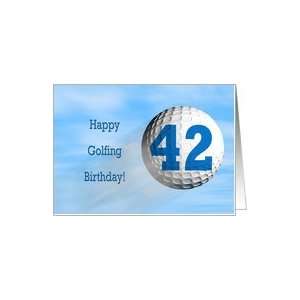  Age 42, Golfing birthday card. Card Toys & Games