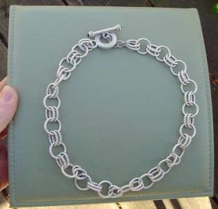 BNIB GORGEOUS JUDITH RIPKA SOLID STERLING SILVER TEXTURED LINK 