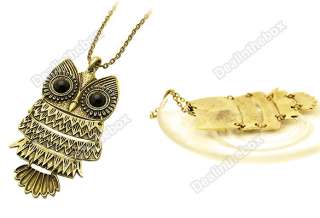 New Fashion Vintage Copper Lovely Eye Gold Owl Pendant Necklace 