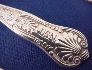 Four Vintage US Navy International Silver Plated Spoons Kings Pattern 