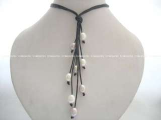 20.5 10×9mm white and purple egg freshwater pearl necklace
