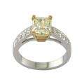 14k Gold 2 3/5ct TDW Canary Yellow Color Enhanced Diamond Ring (SI1 
