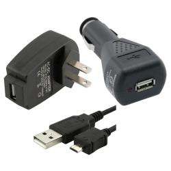  piece Black Micro USB Cable/ Car and Wall Charger  
