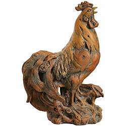 Decorative Brown Wooden Rooster  Overstock