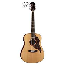Americana Cutaway Acoustic/ Electric Guitar with Leather Pick Guard 