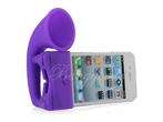   iPhone 4 4S 4G Cute Portable Silicone Horn Stand Amplifier Speaker NEW