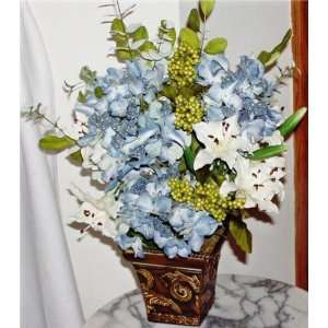    Crystalline Blue Hydrangea Floral Arrangement