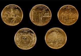   2009 Complete Set Of 56 24kt Gold Quarters   D Mint (56 Coins)  