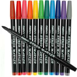 Uchida Primary Colors Brush Marker Set (Pack of 12)  