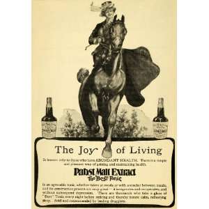  1903 Ad Pabst Malt Extract Horseback Riding Equestrian 