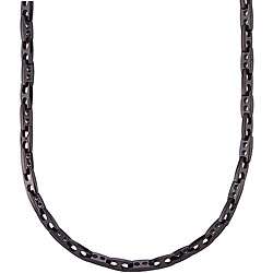 Black plated Stainless Steel Mens Link Necklace  