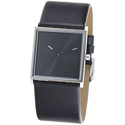   Design Womens Stainless Steel Black Dial Square Watch  Overstock