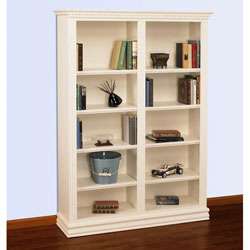 Hampton Pearl White Double Bookcase  Overstock