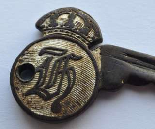   Century Sweden Crown Key with Personal Noble Monogram SOLID OLD BRONZE