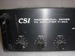 CSI P 60A Professional Series 60 Watts PA Amplifier  