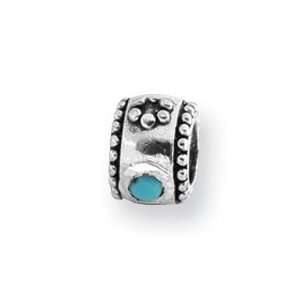    Sterling Silver Reflections Turquoise CZ Bead QRS412 Jewelry