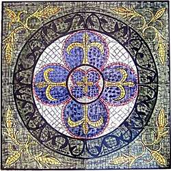 Balkis Design 16 tile Ceramic Mosaic Medallion  