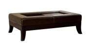   Brown Bi cast Leather Storage Ottoman and Coffee Table  Overstock