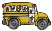 School Bus Embroidered Iron On Patch Applique w0046  