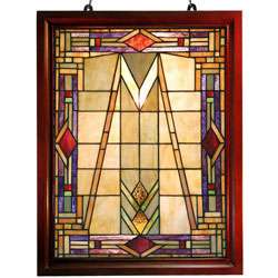 Tiffany style Mission Glass Window Panel  Overstock