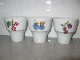 Vintage 70s Israel Naaman 3 Turkish / Espresso Coffee Porcelain Cups 