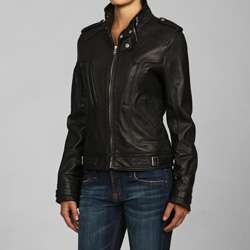   Italia Womens Lambskin Leather Moto style Jacket  Overstock