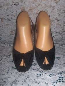 Black SALVATORE FERRAGAMO Bow Heels Pumps Shoes 7.5  