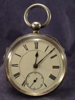 1886 ENGLISH 7 JEWEL RIGHT ANGLE ESCAPEMENT SILVER CASED POCKET WATCH 