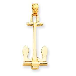  14k Gold Navy Anchor Pendant Jewelry