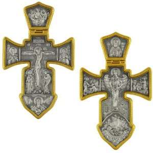 Cross Crucifixion Gold Gilded Hand Cross Pendant Christ Jesus Necklace 