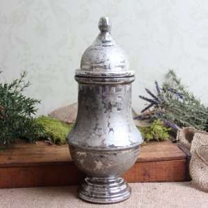 Shabby Cottage Chic Vintage Style Mercury Glass Jar 