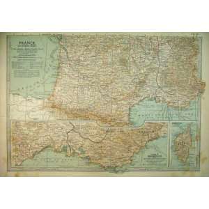  1903 Map France Corsica Marseille Mediterranean Sea: Home 