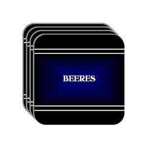 Personal Name Gift   BEERES Set of 4 Mini Mousepad Coasters (black 