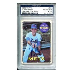 Nolan Ryan Autographed 1969 Topps Card:  Sports & Outdoors