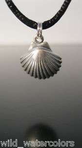 PENDANT CHARM CLAM SHELL Necklace STERLING SILVER .925  