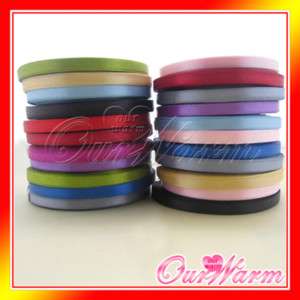 25 Yards 1/4 6mm Satin Ribbon Wedding Party Colors New  