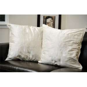  Custom Pearl White Textured Silk Throw Pillow Covers