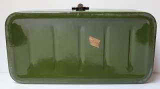 Antique Dutch Dark green enamel bread bin..1920s.  