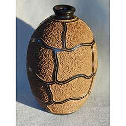 Clay Carved Geometric Vase (Nicaragua)  