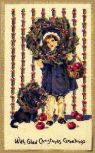 Rare Victorian Christmas Postcard Fabric Blocks Lot (5)  