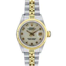 Pre owned Rolex 69173 Womens Datejust Two tone Off white Dial Watch 