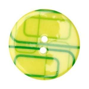  Fashion Button 1 3/8 Confetti Rectangles Lime By The 